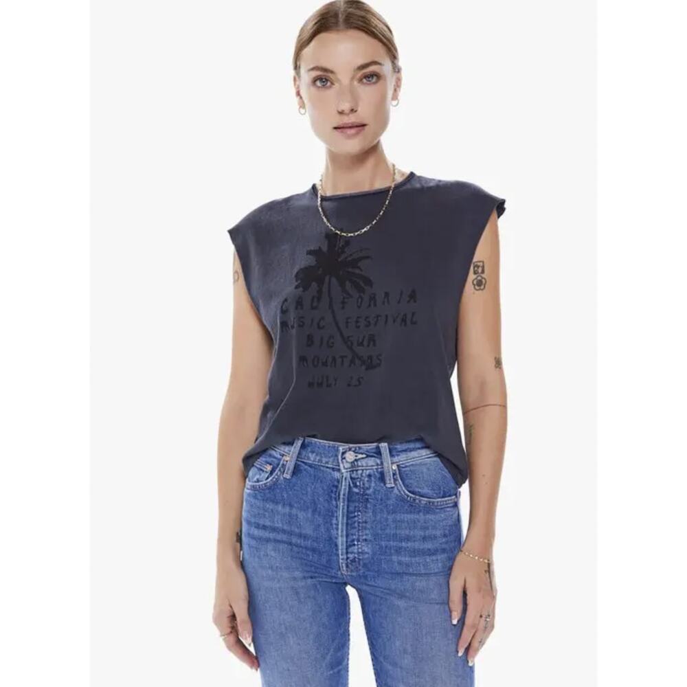 Mother T-Shirt Med Black The Ride Out California Music Festival Tee Boho Muscle